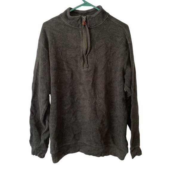 Woolrich Mens XL Half-Zip Pullover Sweater 100% Cotton Gray Long Sleeve - Picture 1 of 5